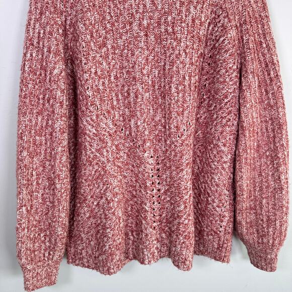 CABI CHUNKY CABLE KNIT GRANDMA CORE BUTTON DOWN CARDIGAN RED CREAM V NECK MEDIUM - Picture 6 of 12